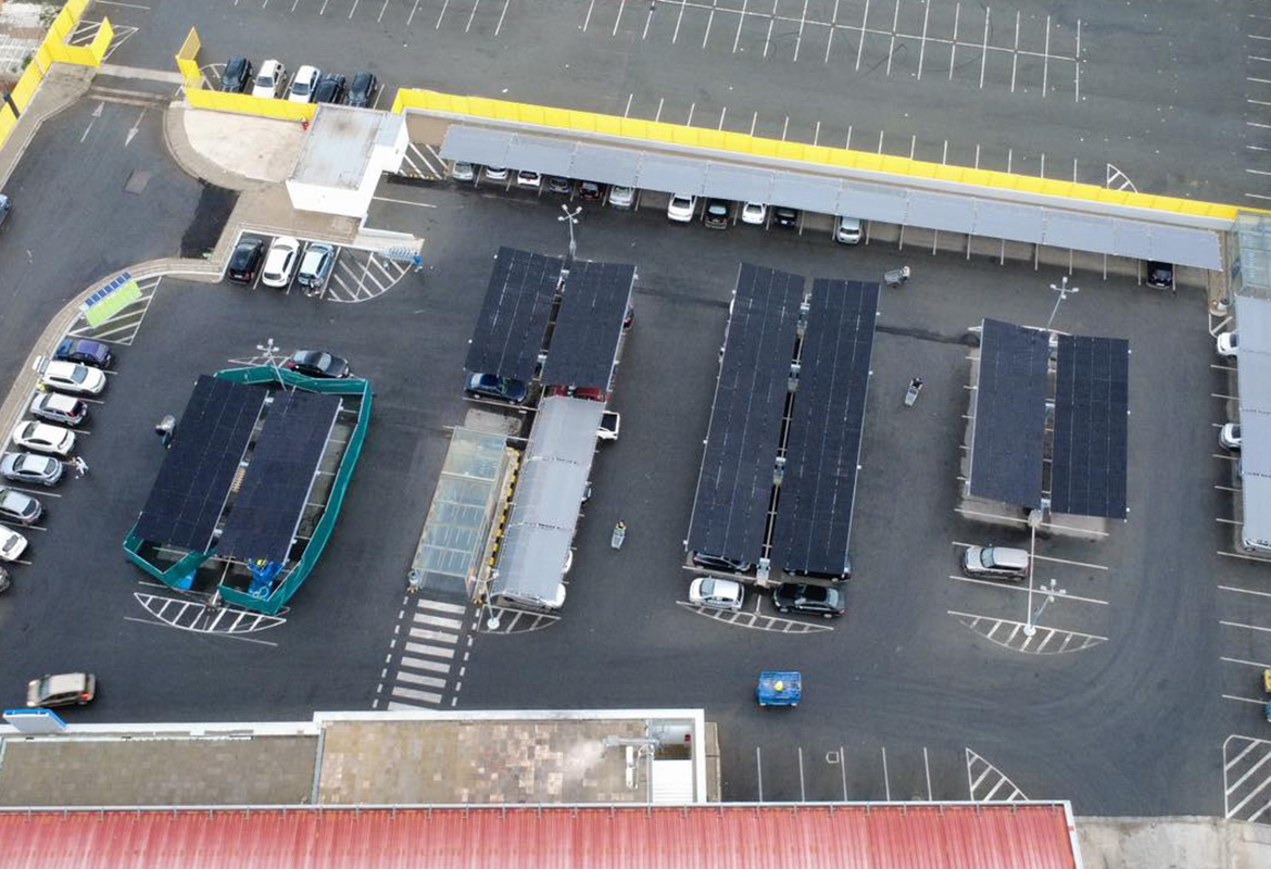 Εγκατάσταση Συστήματος Net Billing σε Carport Supermarket στην Κύπρο